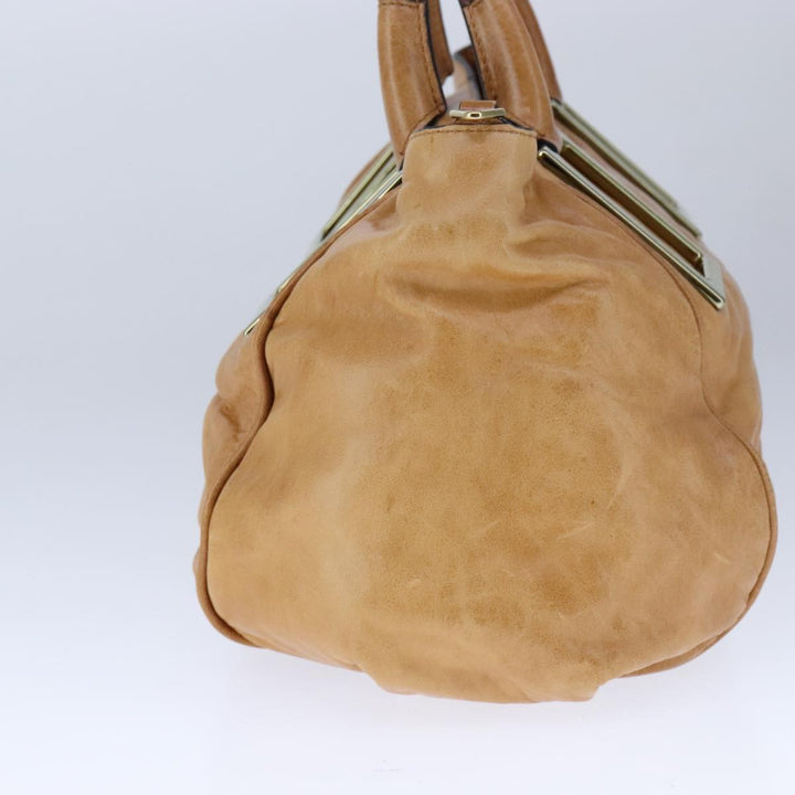 Chloe Etel Hand Bag Leather 2way Brown Gold bs21307