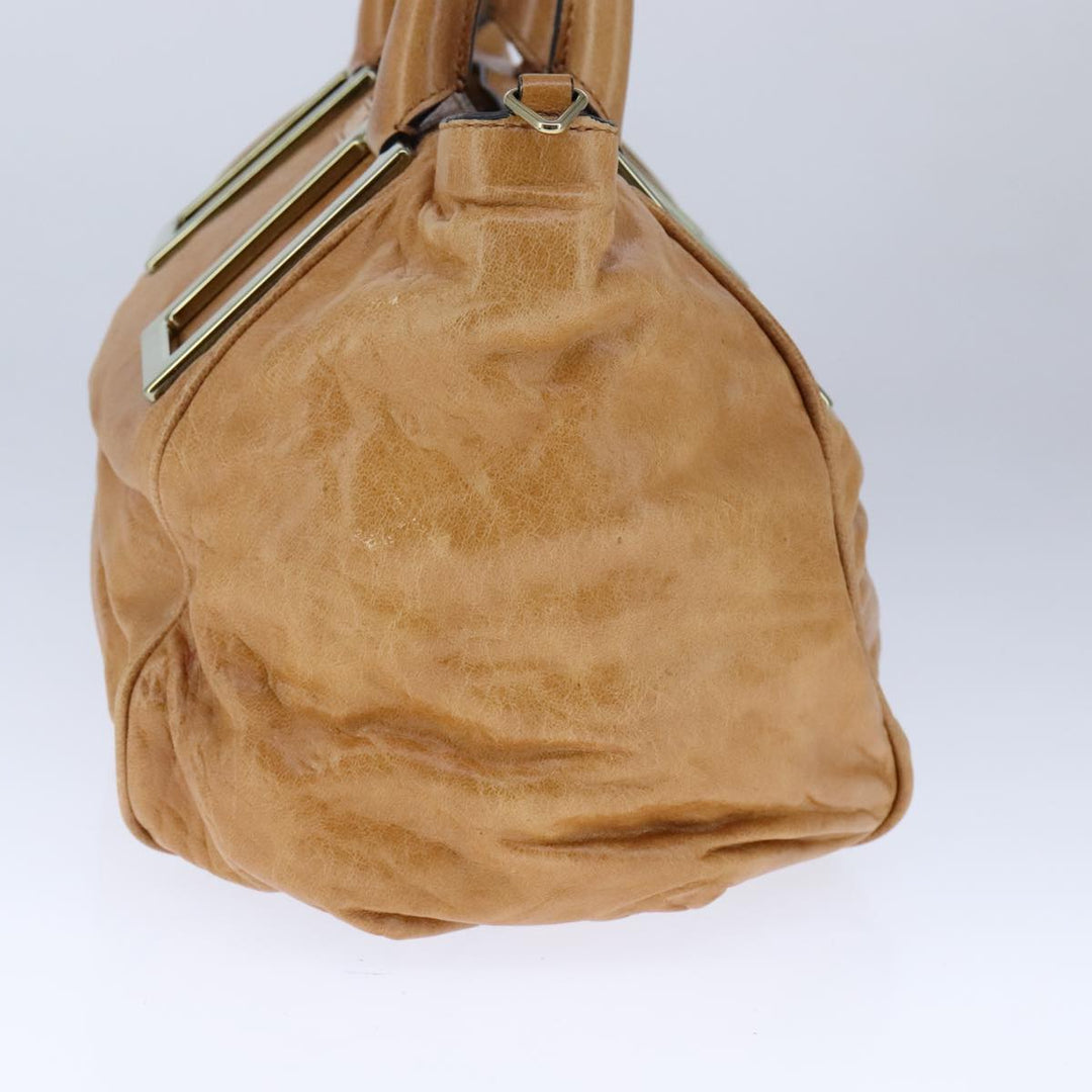 Chloe Etel Hand Bag Leather 2way Brown Gold bs21307