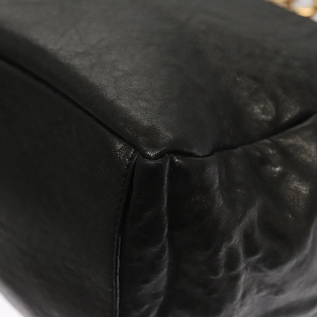 Chloe Chain Shoulder Bag Leather Black Gold bs21588
