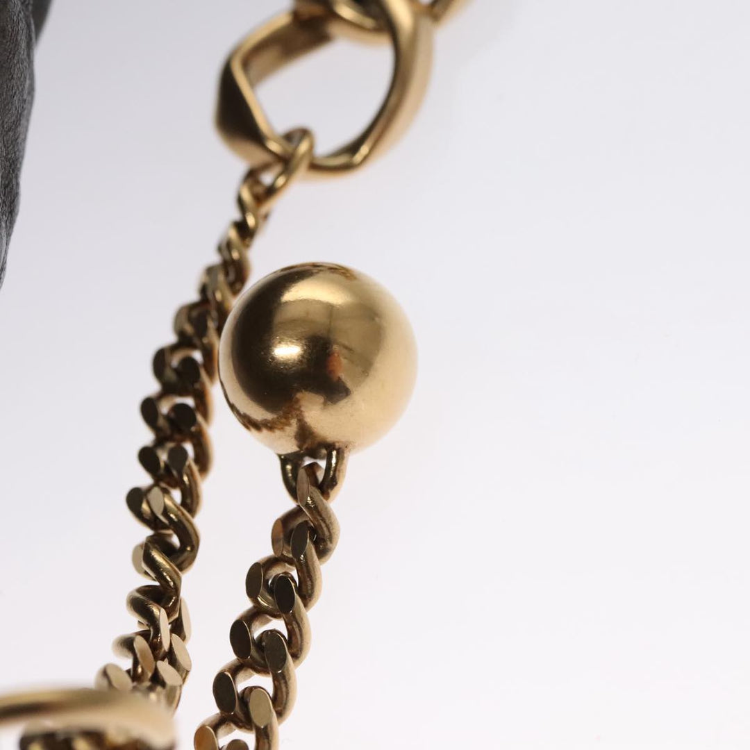 Chloe Chain Shoulder Bag Leather Black Gold bs21588