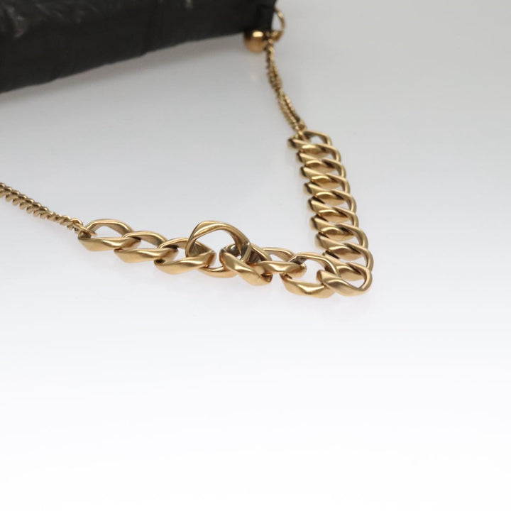 Chloe Chain Shoulder Bag Leather Black Gold bs21588