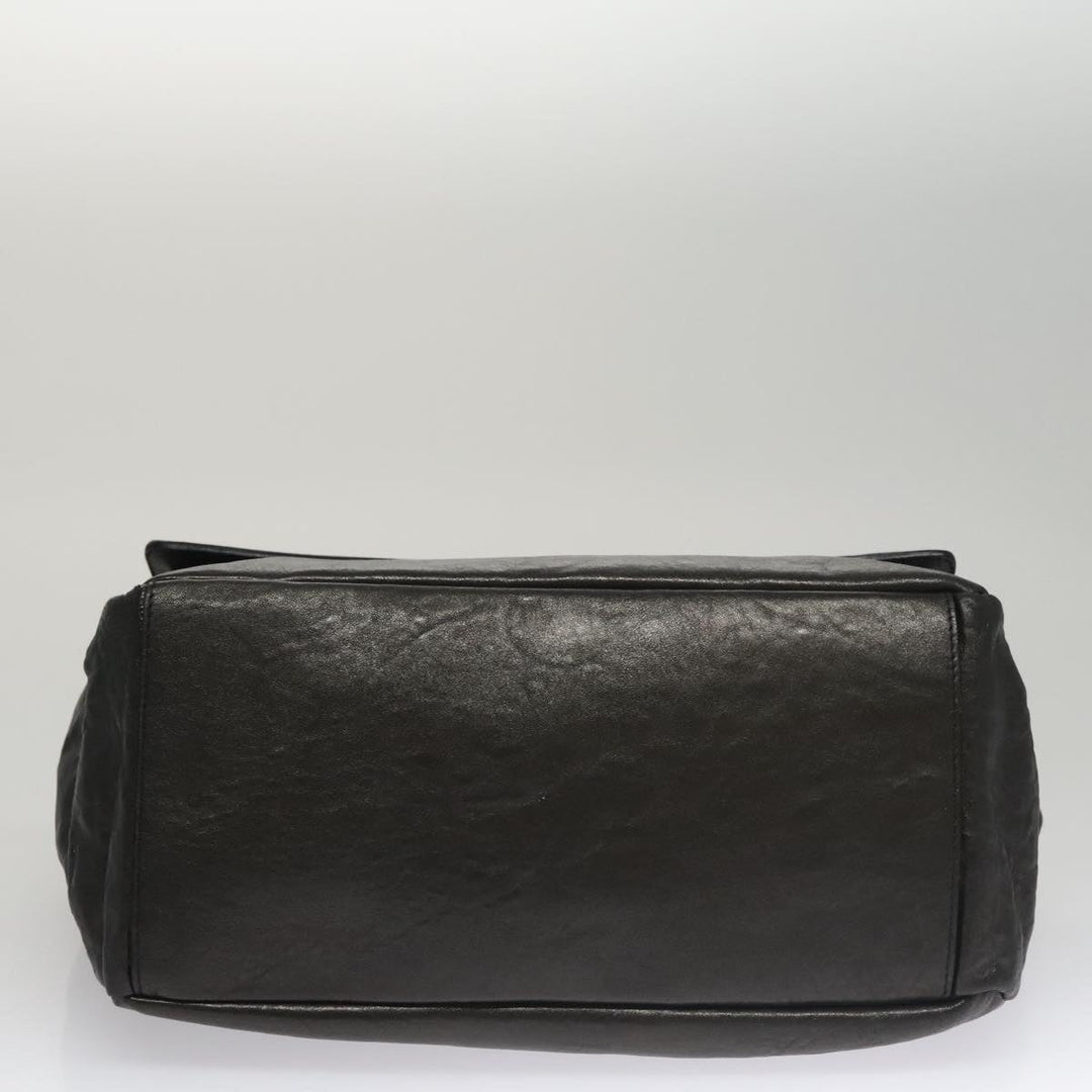 Chloe Chain Shoulder Bag Leather Black Gold bs21588