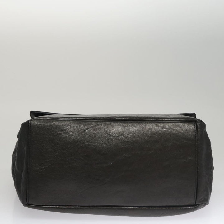 Chloe Chain Shoulder Bag Leather Black Gold bs21588