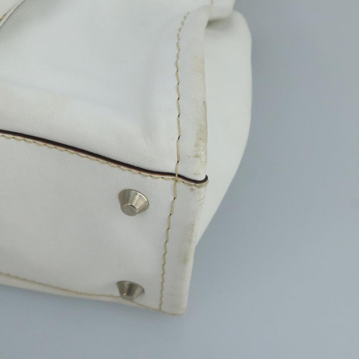 Chloe Hand Bag Leather White bs21671