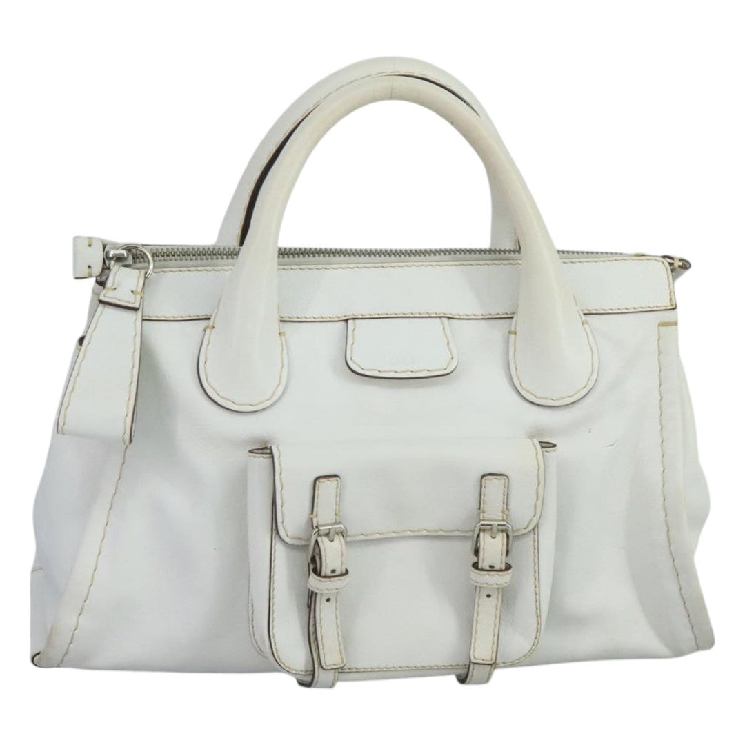 Chloe Hand Bag Leather White bs21671