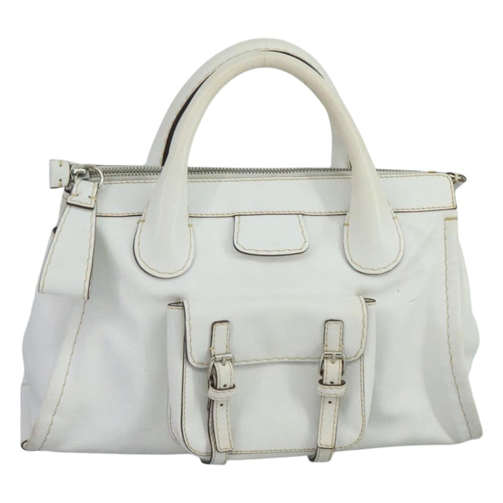 Chloe Hand Bag Leather White bs21671