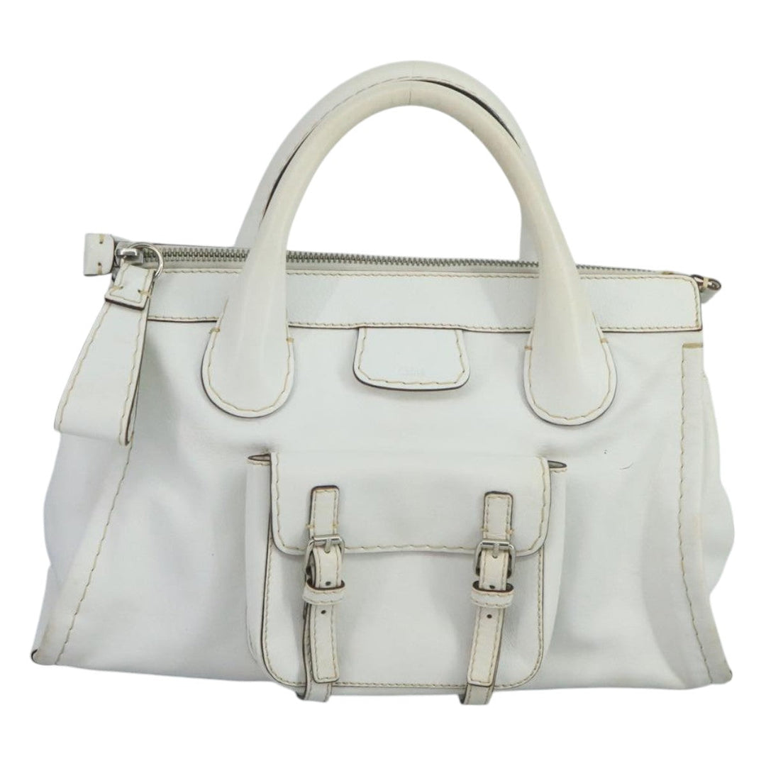 Chloe Hand Bag Leather White bs21671