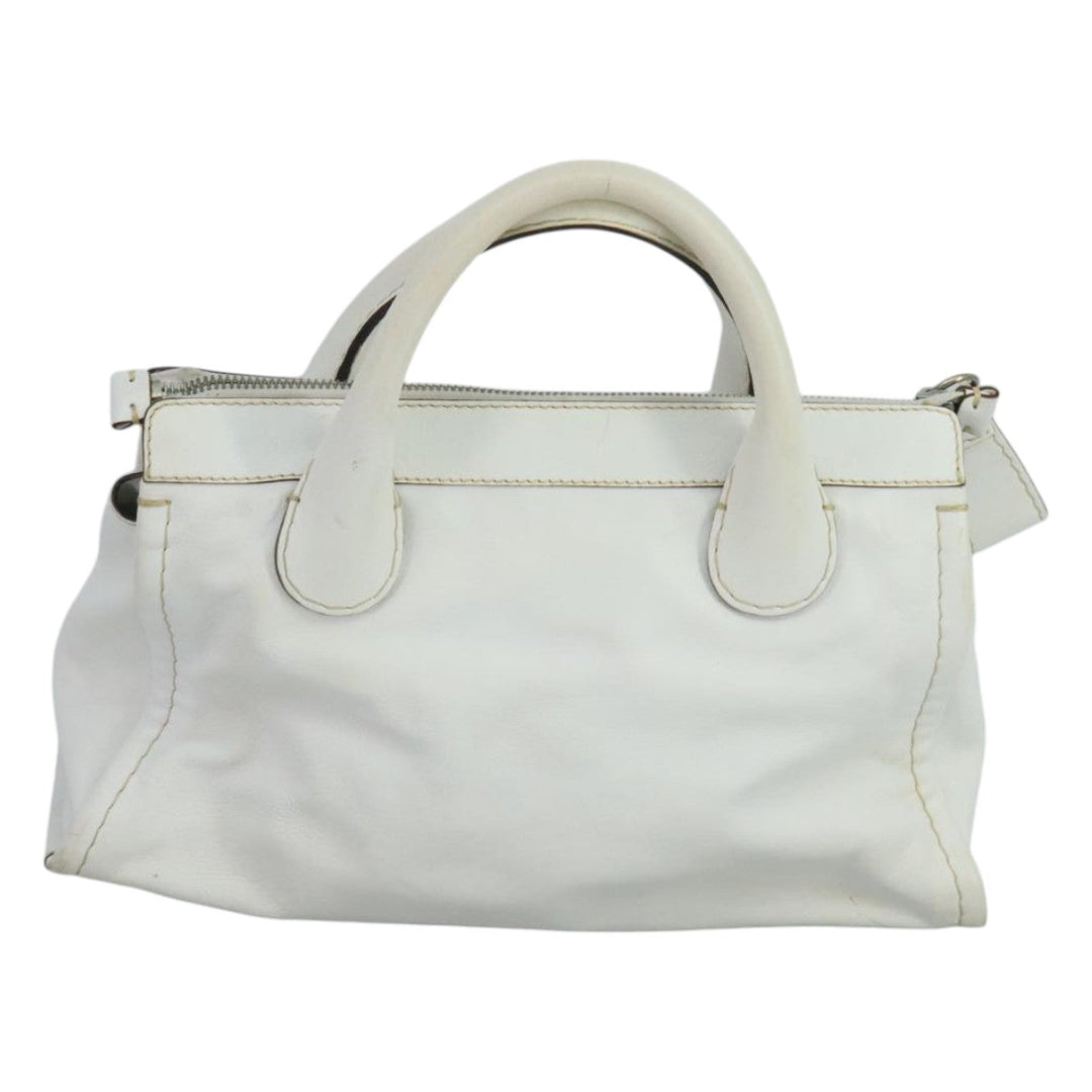 Chloe Hand Bag Leather White bs21671