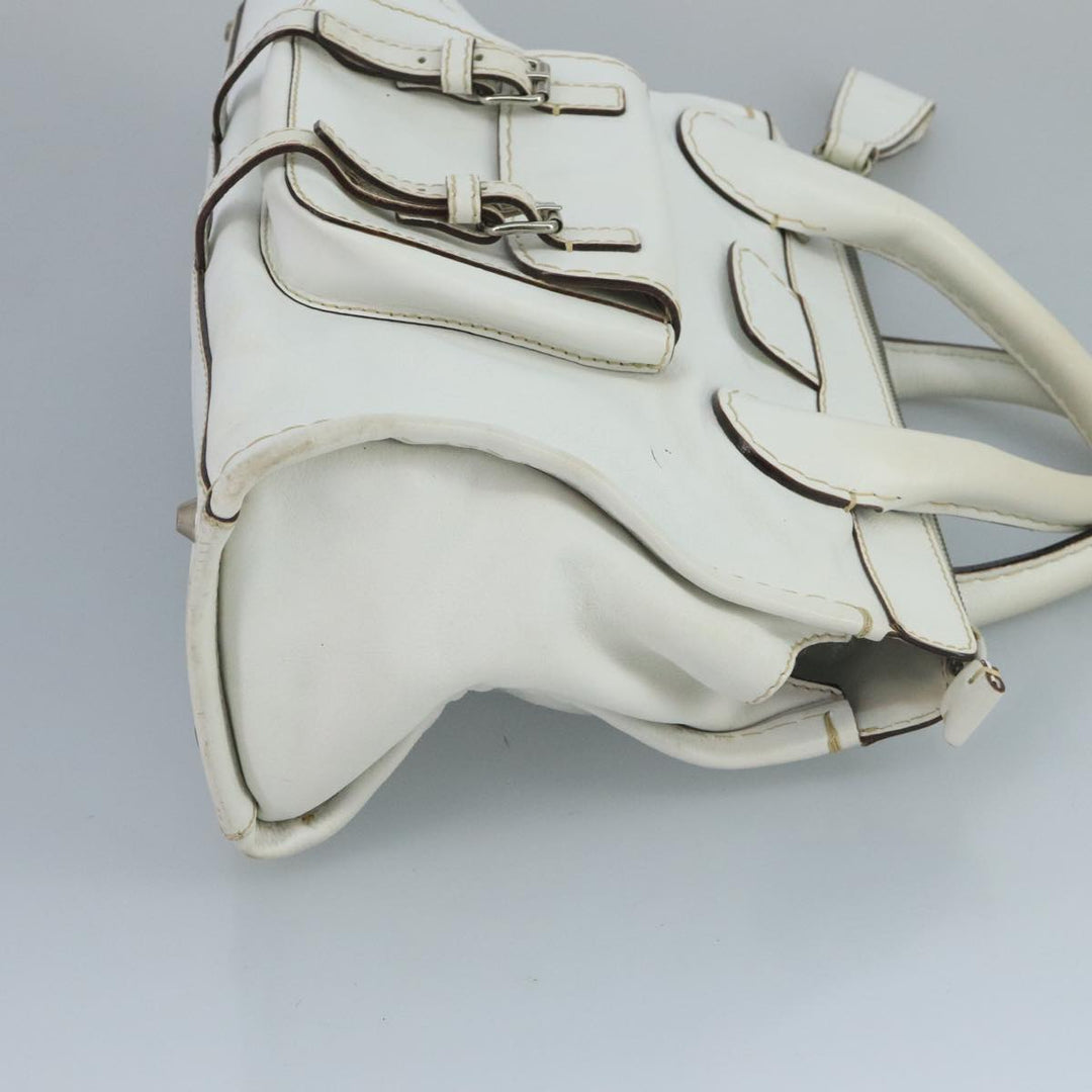 Chloe Hand Bag Leather White bs21671