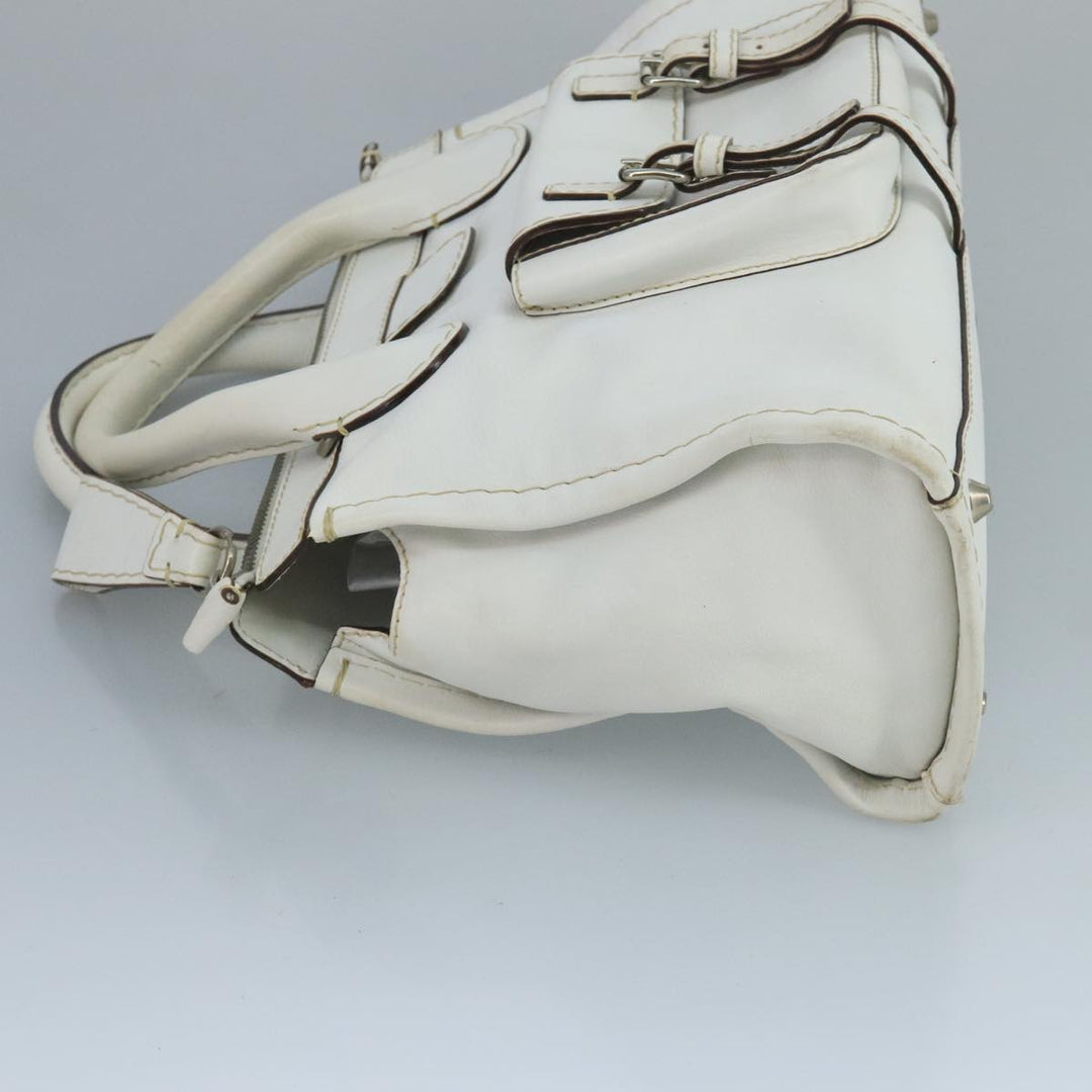 Chloe Hand Bag Leather White bs21671
