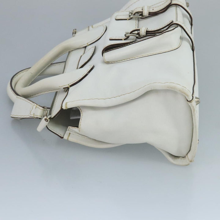 Chloe Hand Bag Leather White bs21671