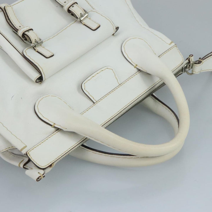 Chloe Hand Bag Leather White bs21671