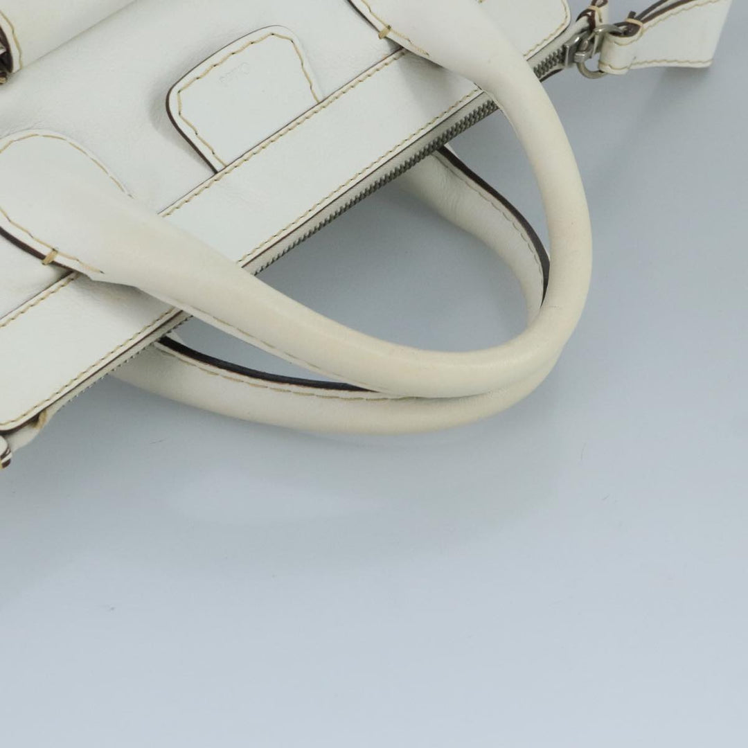 Chloe Hand Bag Leather White bs21671