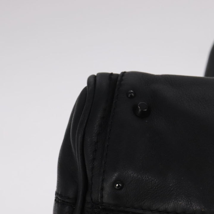 Chloe Paddington Mini Hand Bag Leather Black Silver bs21787