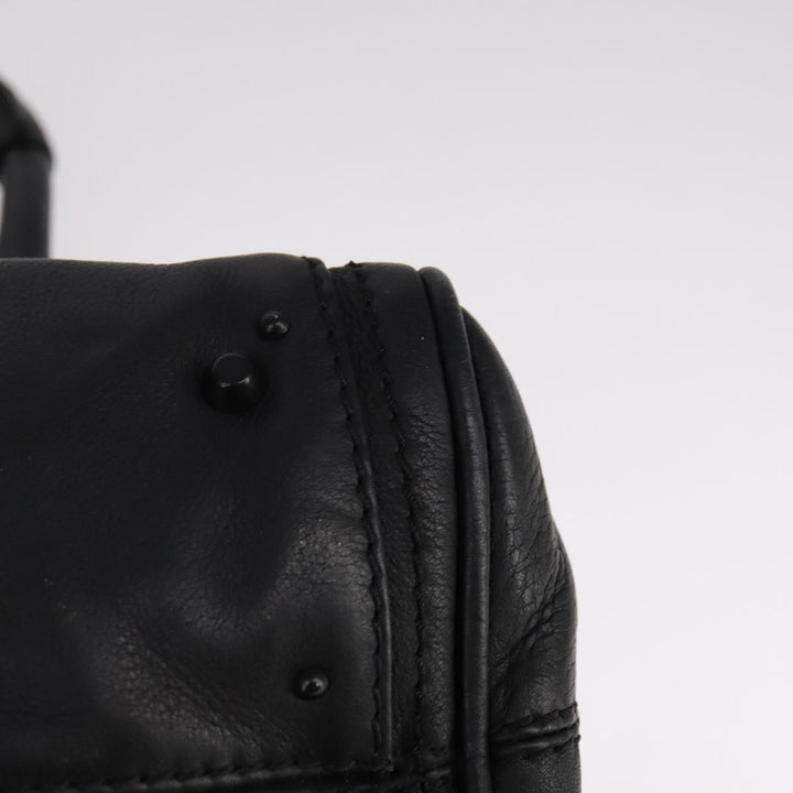 Chloe Paddington Mini Hand Bag Leather Black Silver bs21787