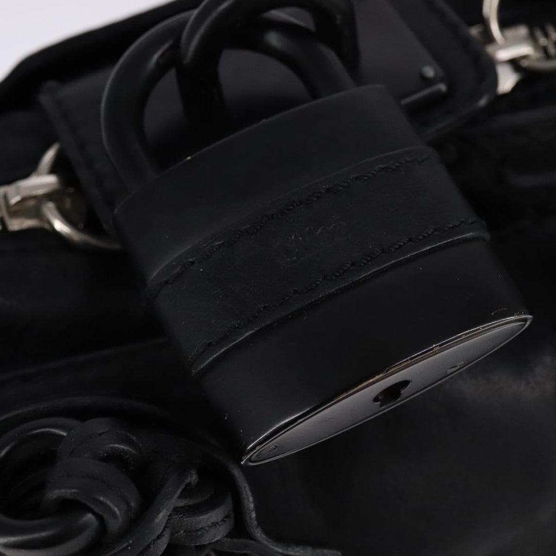 Chloe Paddington Mini Hand Bag Leather Black Silver bs21787