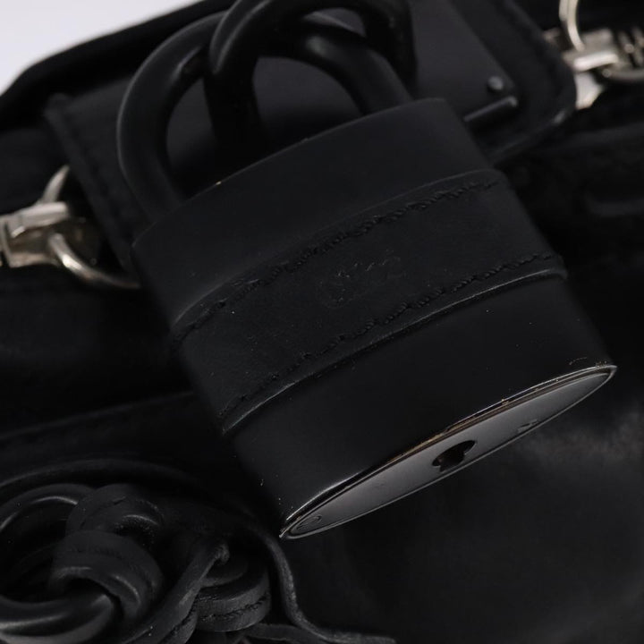 Chloe Paddington Mini Hand Bag Leather Black Silver bs21787