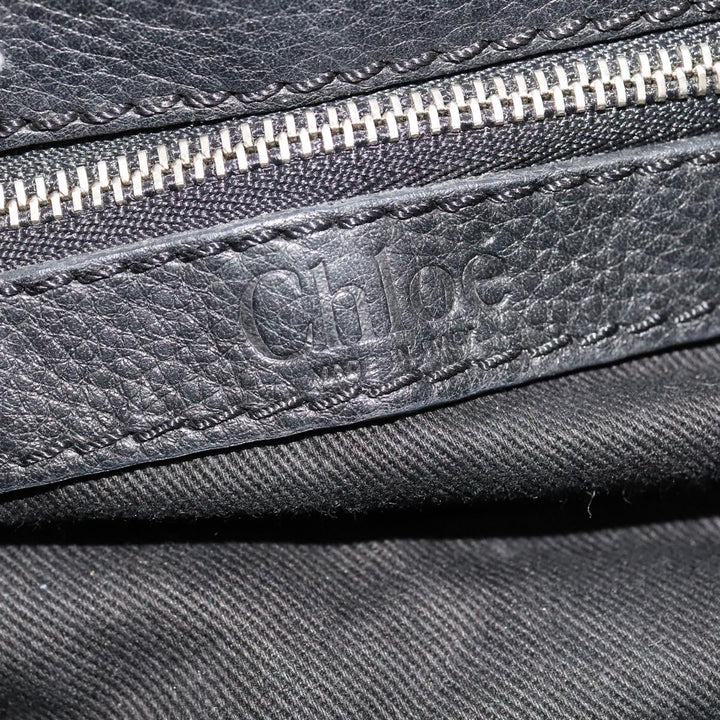 Chloe Paddington Mini Hand Bag Leather Black Silver bs21787