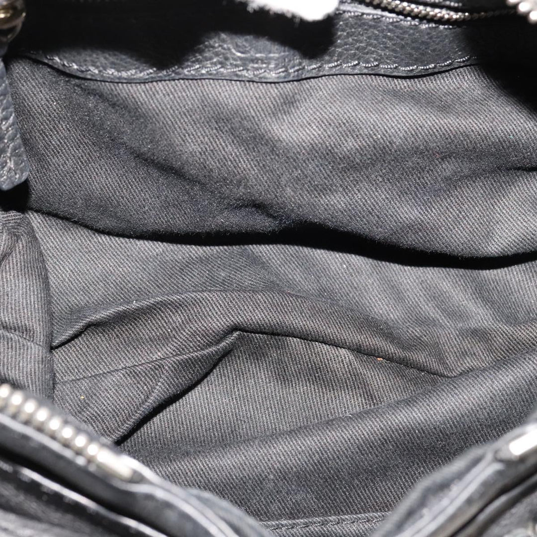 Chloe Paddington Mini Hand Bag Leather Black Silver bs21787