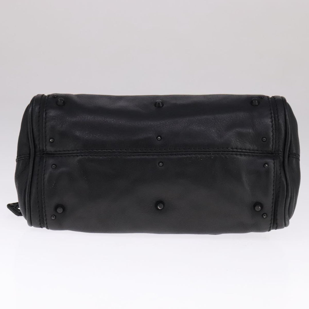 Chloe Paddington Mini Hand Bag Leather Black Silver bs21787