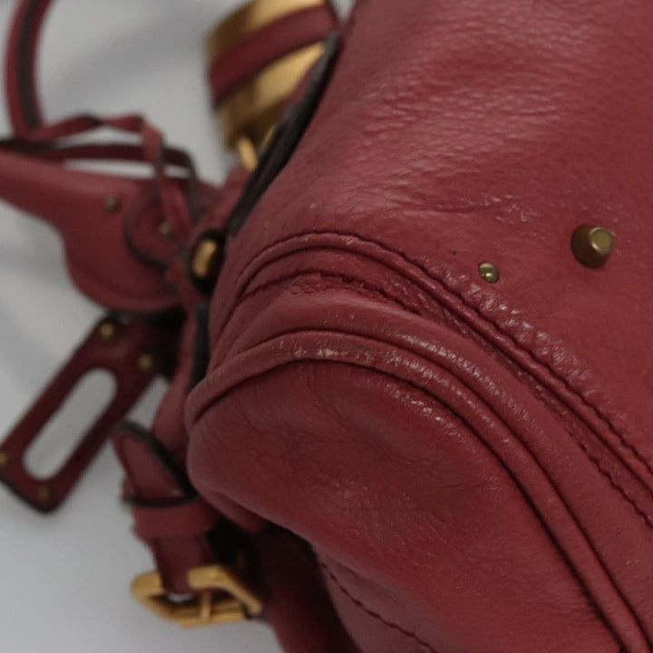 Chloe Paddington Hand Bag Leather Pink Gold Silver bs22039