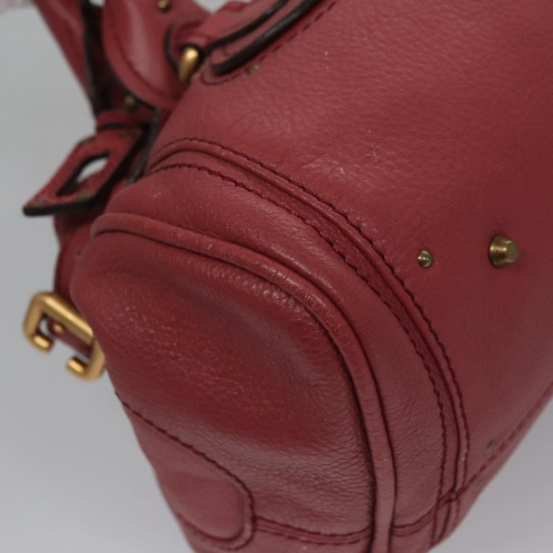 Chloe Paddington Hand Bag Leather Pink Gold Silver bs22039