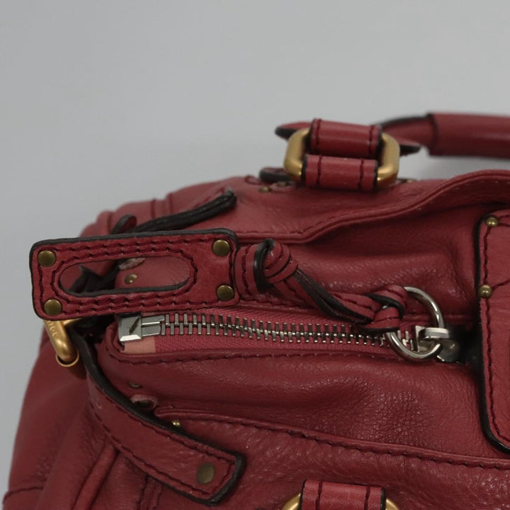 Chloe Paddington Hand Bag Leather Pink Gold Silver bs22039