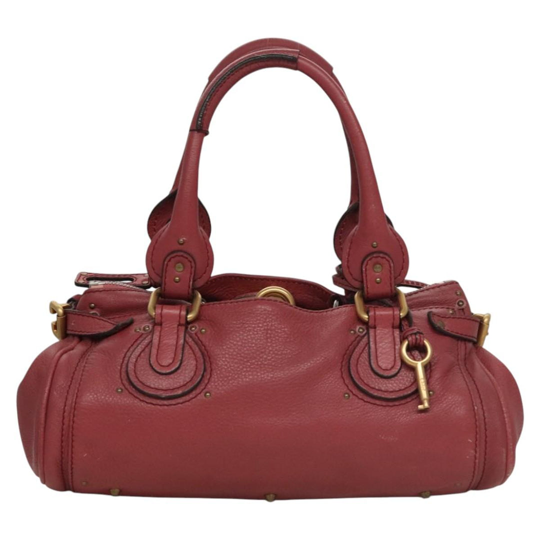 Chloe Paddington Hand Bag Leather Pink Gold Silver bs22039