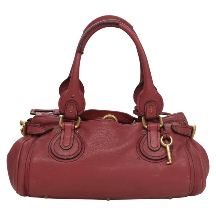 Chloe Paddington Hand Bag Leather Pink Gold Silver bs22039