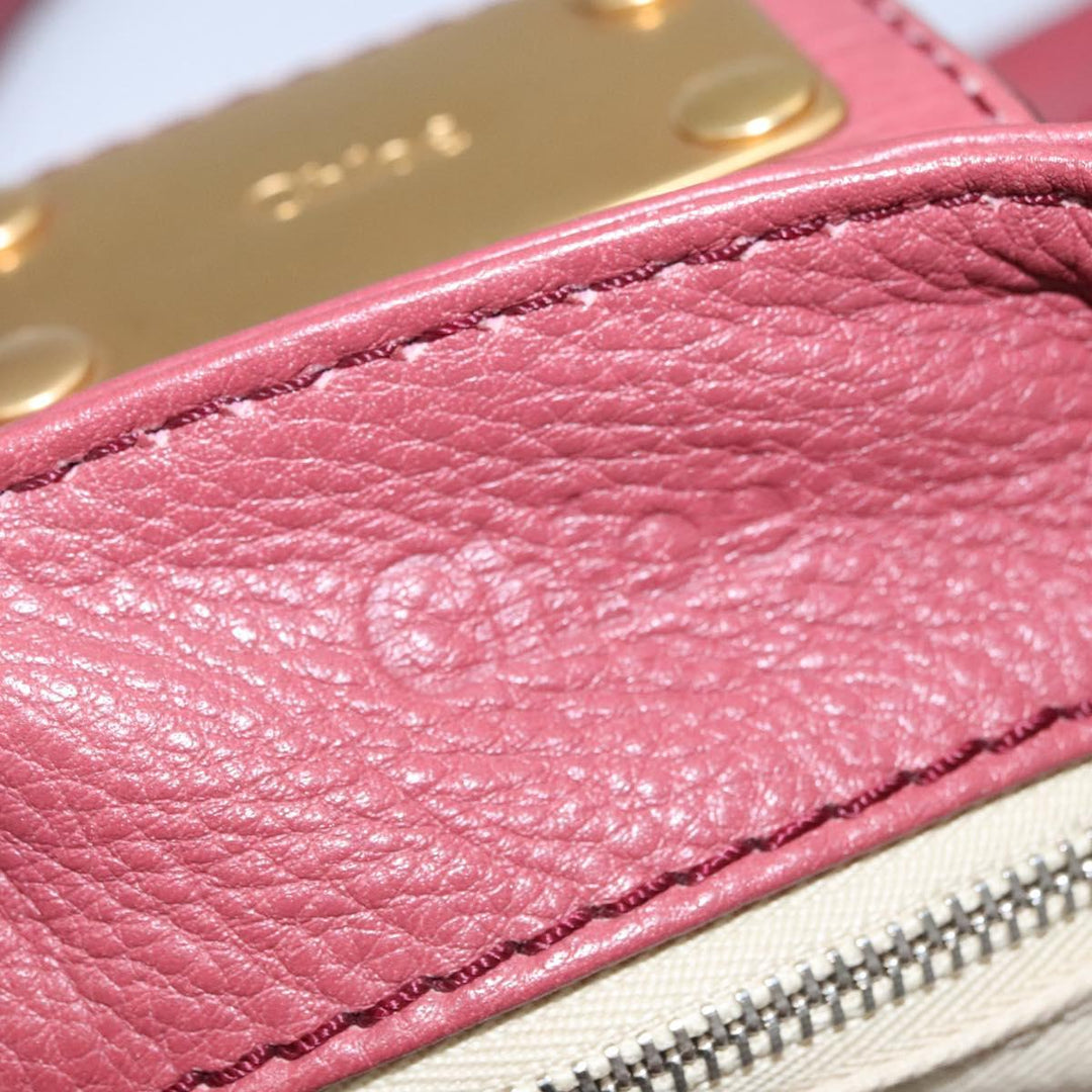Chloe Paddington Hand Bag Leather Pink Gold Silver bs22039