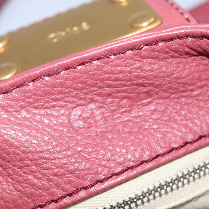 Chloe Paddington Hand Bag Leather Pink Gold Silver bs22039