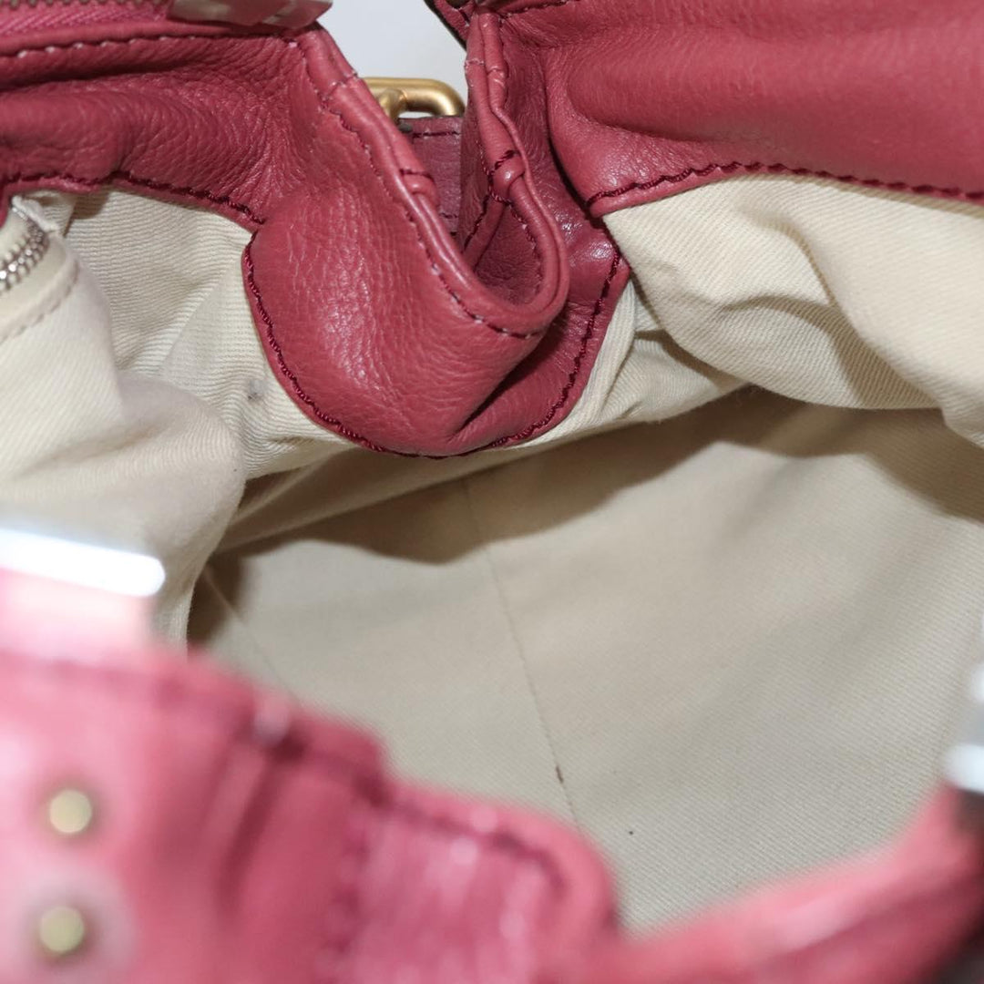 Chloe Paddington Hand Bag Leather Pink Gold Silver bs22039
