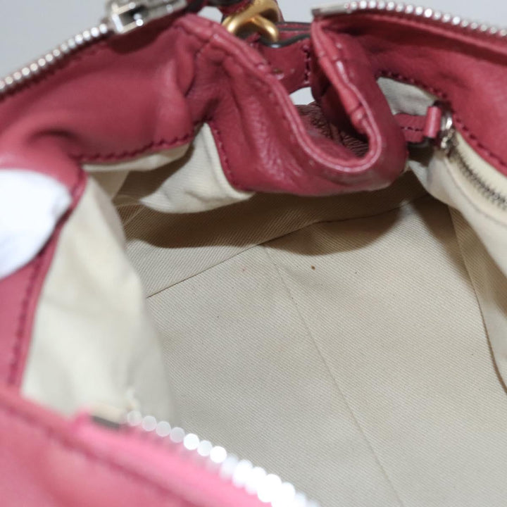 Chloe Paddington Hand Bag Leather Pink Gold Silver bs22039