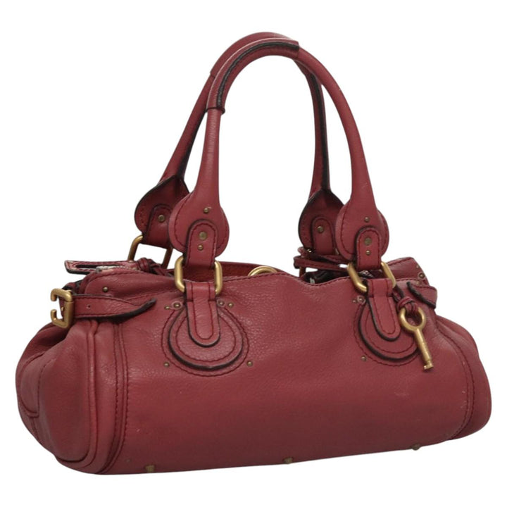 Chloe Paddington Hand Bag Leather Pink Gold Silver bs22039