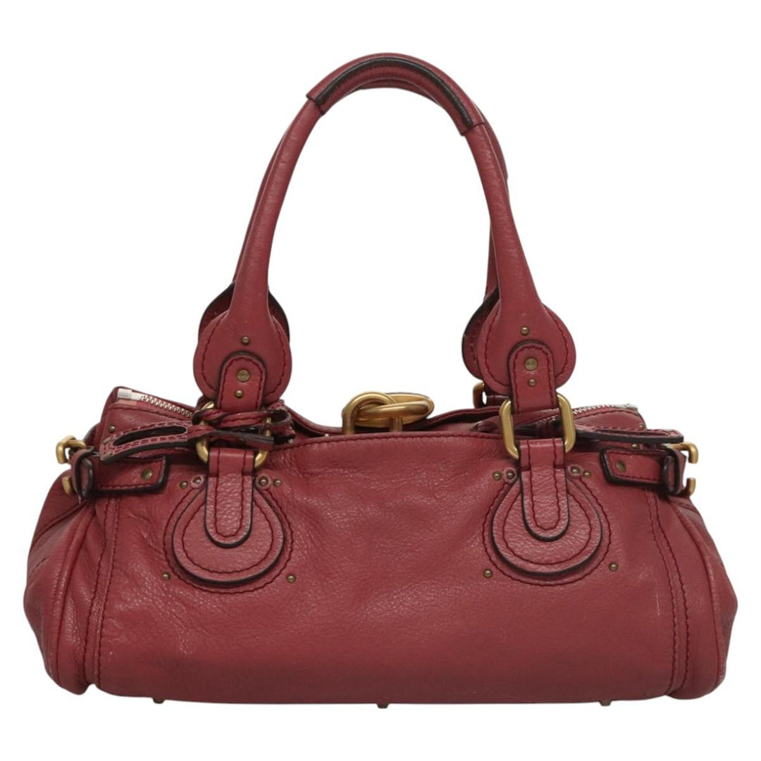 Chloe Paddington Hand Bag Leather Pink Gold Silver bs22039