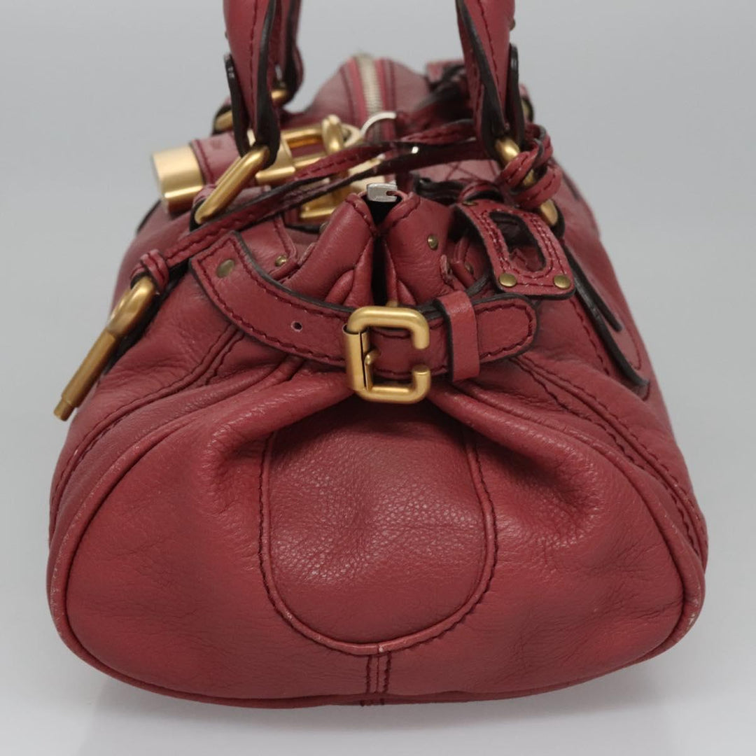 Chloe Paddington Hand Bag Leather Pink Gold Silver bs22039