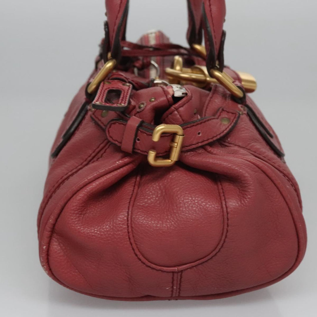 Chloe Paddington Hand Bag Leather Pink Gold Silver bs22039