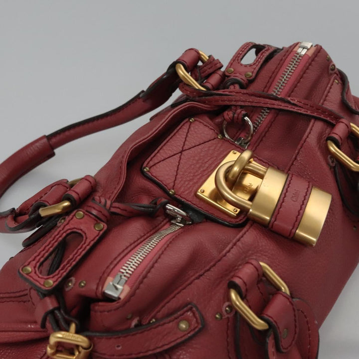 Chloe Paddington Hand Bag Leather Pink Gold Silver bs22039