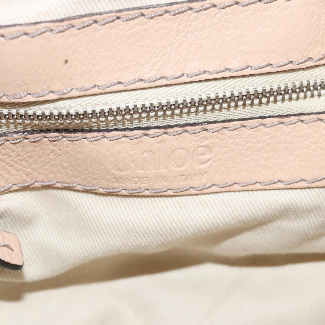 Chloe Paddington Mini Hand Bag Leather Beige Silver gold bs22040