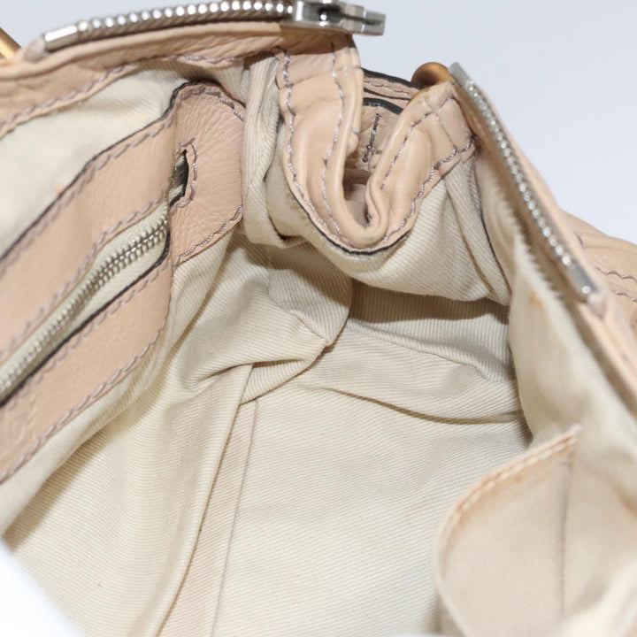 Chloe Paddington Mini Hand Bag Leather Beige Silver gold bs22040
