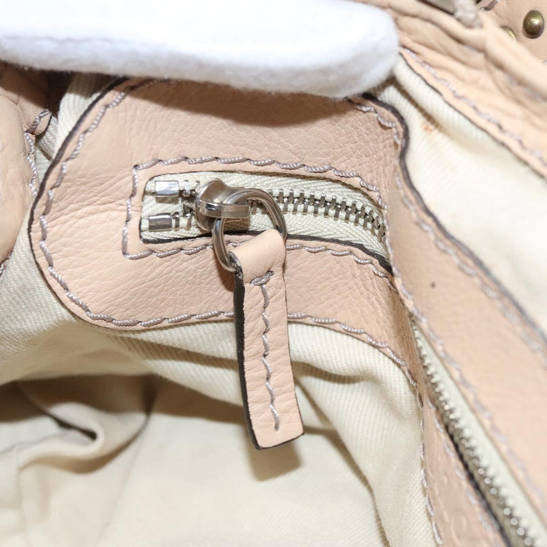 Chloe Paddington Mini Hand Bag Leather Beige Silver gold bs22040
