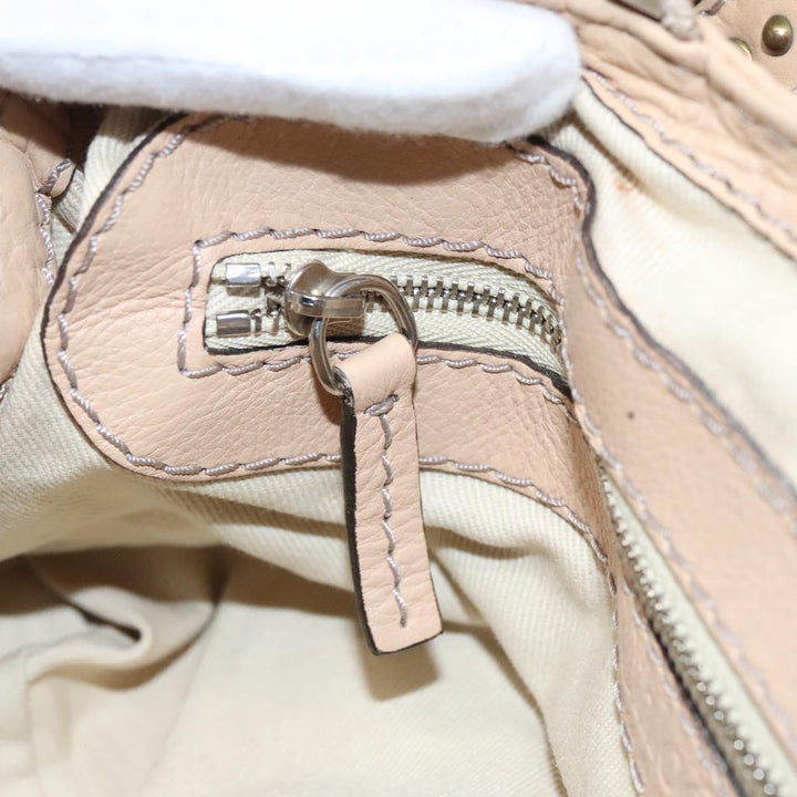 Chloe Paddington Mini Hand Bag Leather Beige Silver gold bs22040