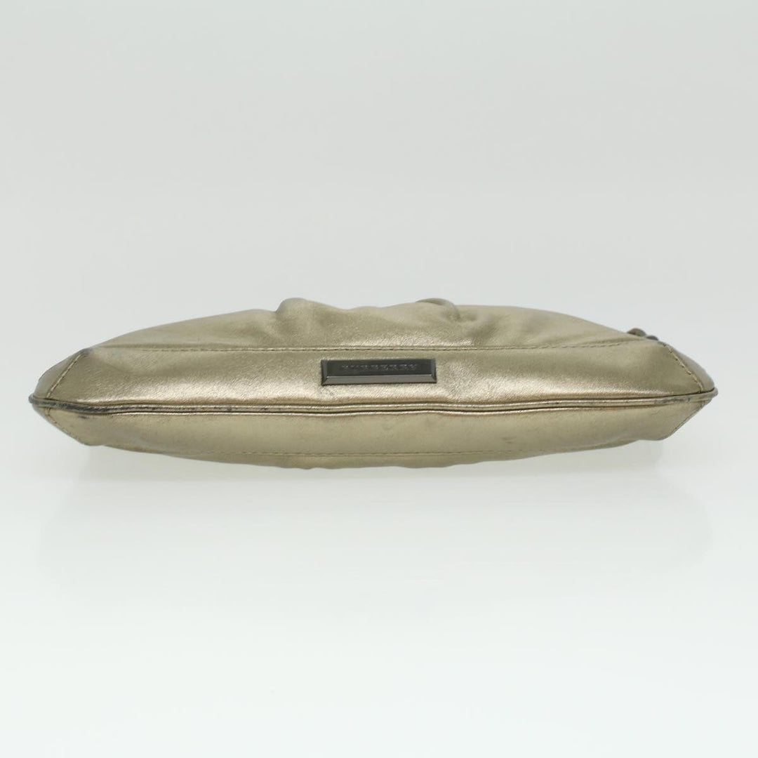 BURBERRY Shoulder Bag Leather Gold Auth bs3699