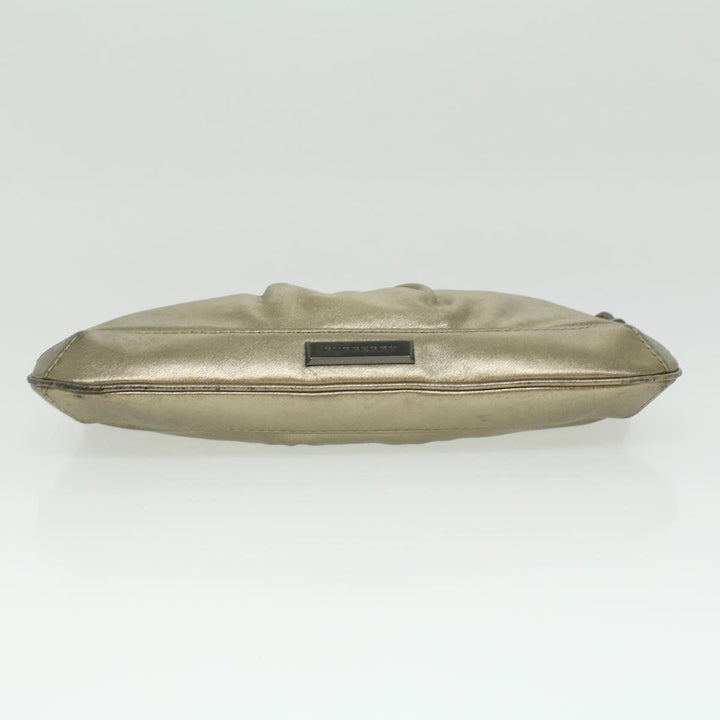 BURBERRY Shoulder Bag Leather Gold Auth bs3699