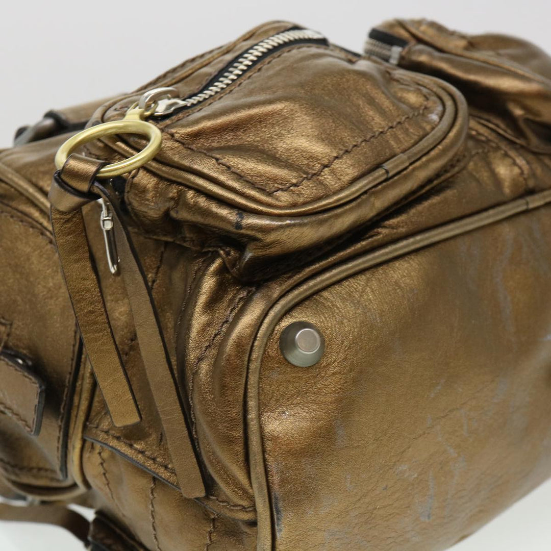 Chloe Hand Bag Leather Gold 6HS184-50 bs4554