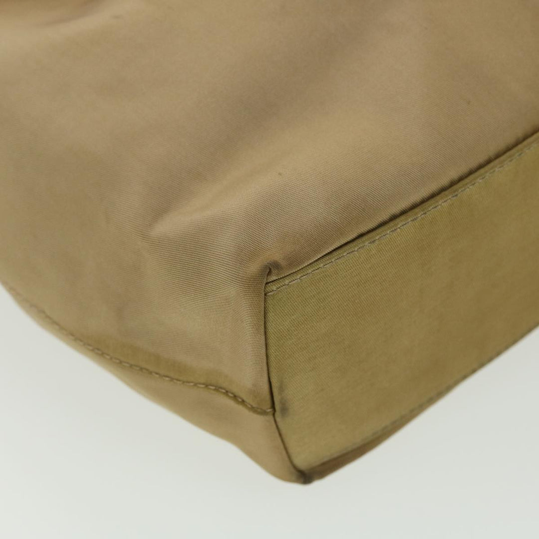 CHRISTIAN Top quality Dior Maris Pearl Hand Bag Nylon Beige Auth bs4600