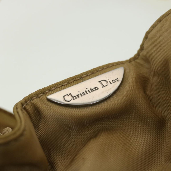 CHRISTIAN Top quality Dior Maris Pearl Hand Bag Nylon Beige Auth bs4600