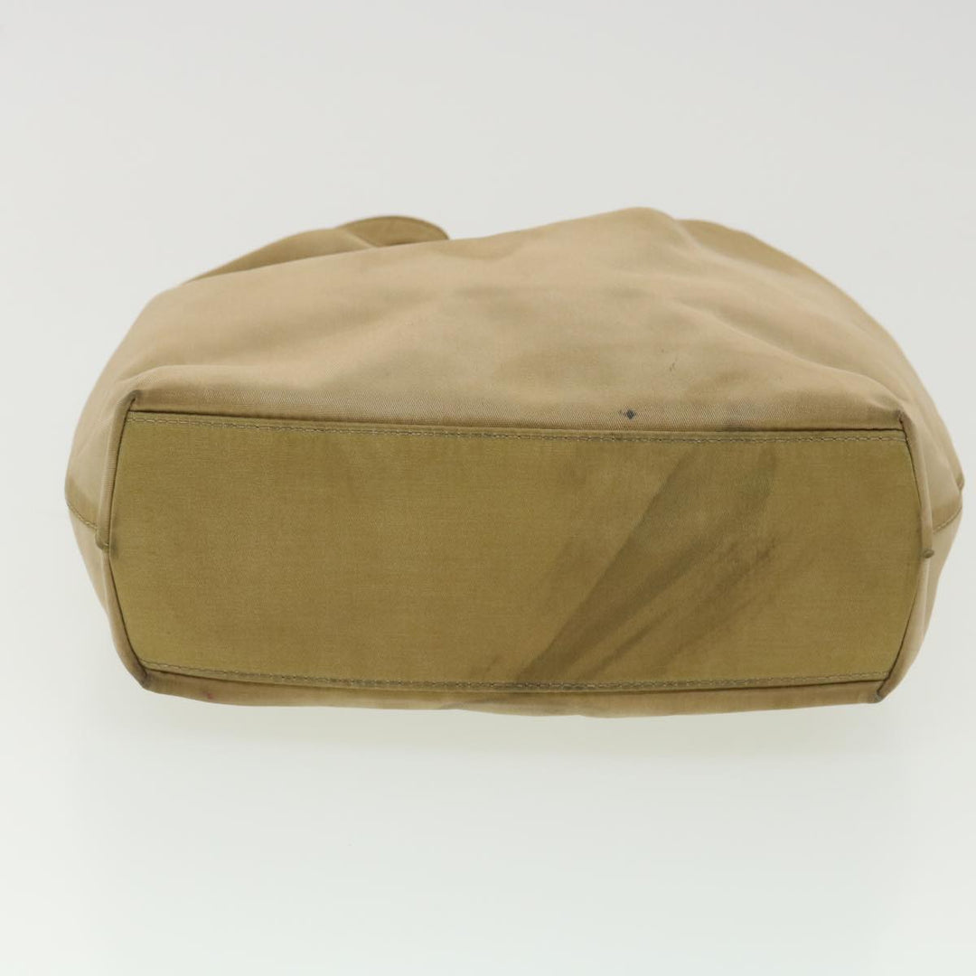 CHRISTIAN Top quality Dior Maris Pearl Hand Bag Nylon Beige Auth bs4600