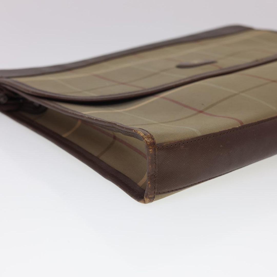 BurberrySs Nova Check Clutch Bag Nylon Beige Auth bs4852