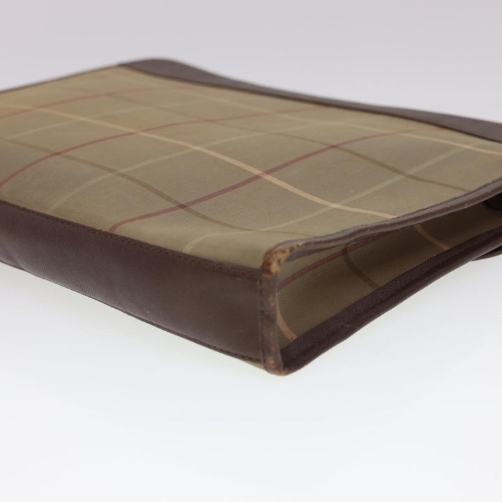 BurberrySs Nova Check Clutch Bag Nylon Beige Auth bs4852